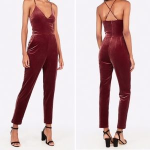 Velvet V-Neck Cami Jumpsuit